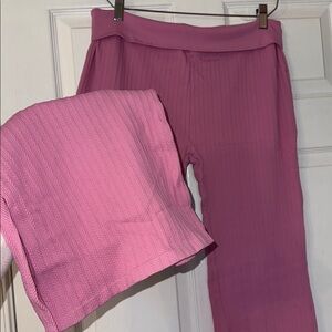 Victorias Secret PINK Seamless Kable Knit wide leg fold over legging yoga pants